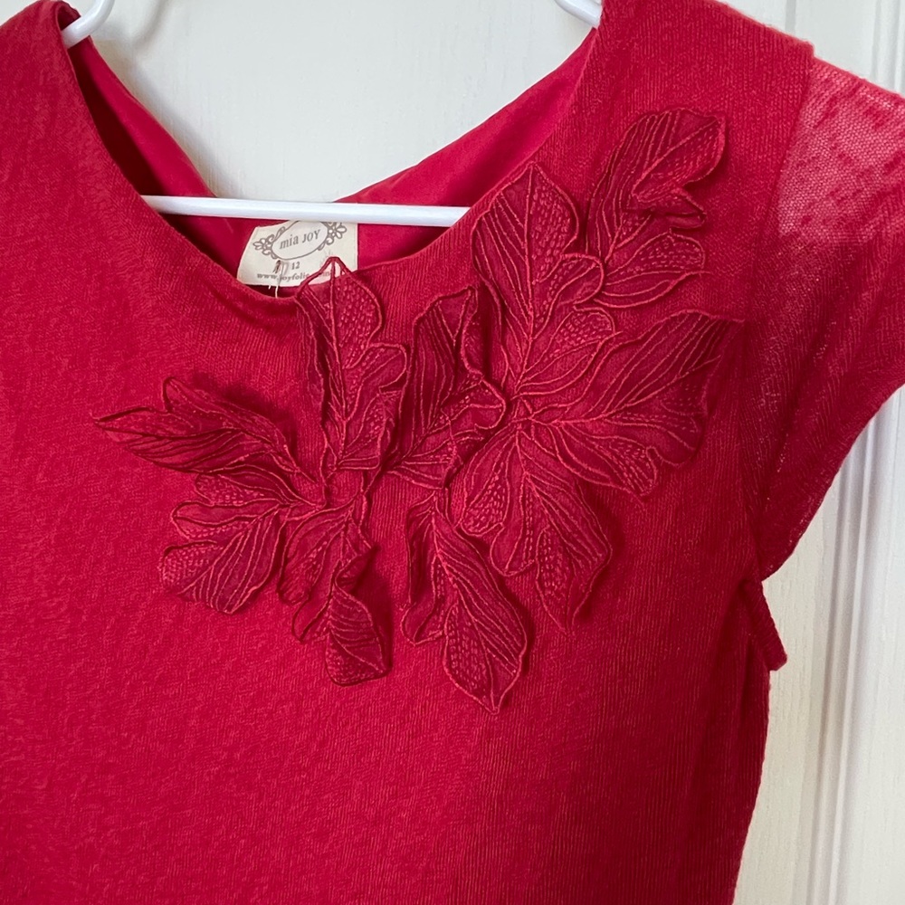 Joy Folie Mia Joy poinsettia dress Girls size 12